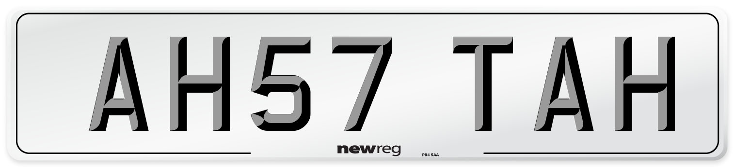 AH57 TAH Number Plate from New Reg
